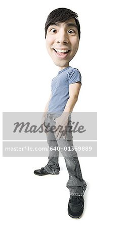 Caricature of a young man smiling