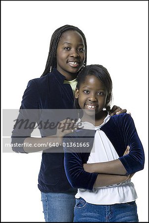 Portrait of two sisters smiling