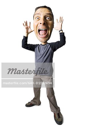 Caricature of man yelling