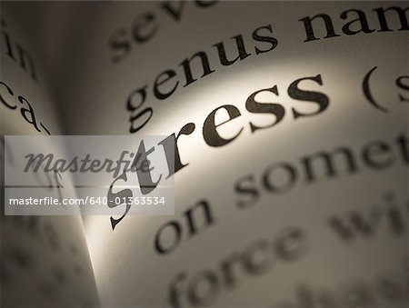Close-up of dictionary definition - Stress