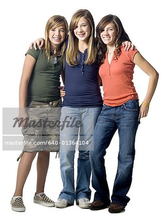 Three girls smiling