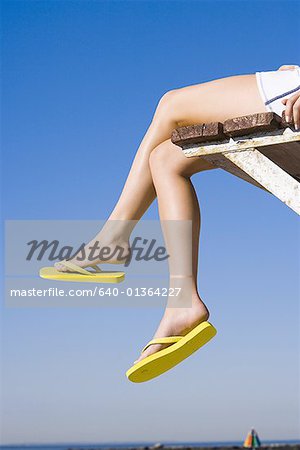 Low angle view of a woman's legs