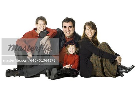 Portrait of a famliy sitting together