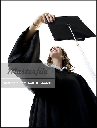 Studentin feiert Abschluss