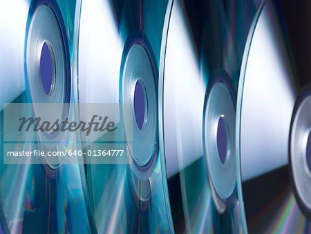 Close-up of a row of CD's