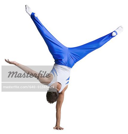 Male gymnast doing floor exercises