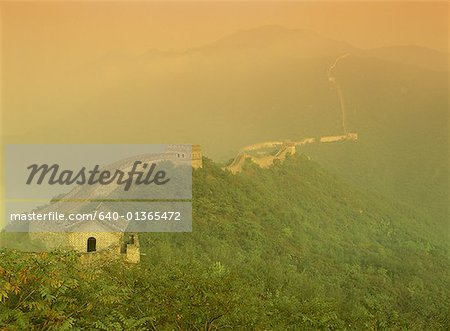 Aerial view of the Great Wall of China, China