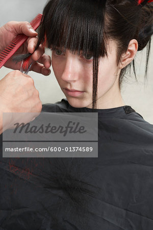 Woman Getting Haircut