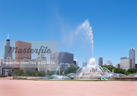 Grant Park et la fontaine de Buckingham, Chicago, Illinois, USA