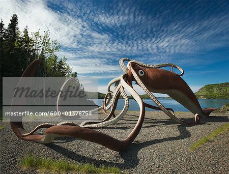 Giant Squid Skulptur, Glover's Harbour, Neufundland und Labrador, Kanada