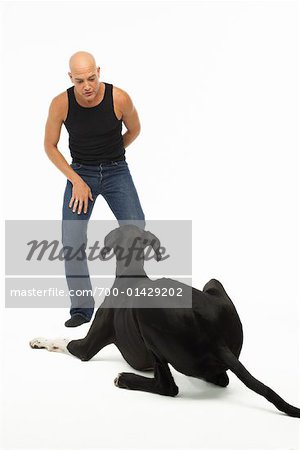 Homme avec chien
