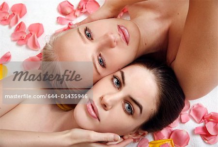Beauty shot of two young faces side by side