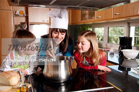 Children cooking