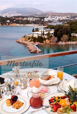 Breakfast table with view to sea