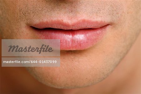 Beauty shot of man's lips