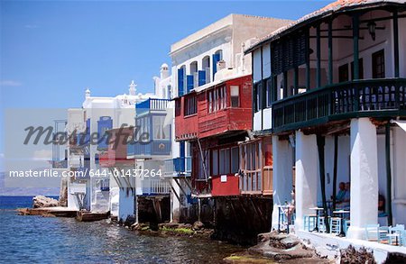 View of island houses and sea