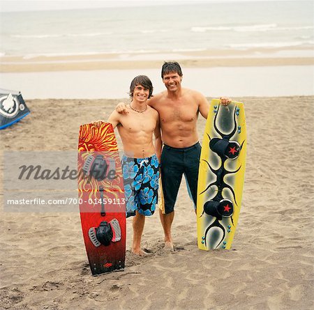 Father and Son with Wakeboards