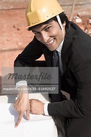 Portrait of an architect at a construction site