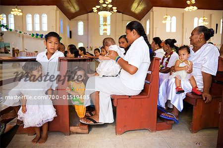 People in Church at Mother's Day Service, Mulivai, Upolu, Samoa