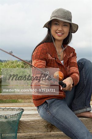 Portrait of Woman Fishing