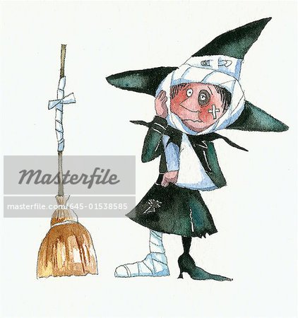 Witch after an accident with her broom