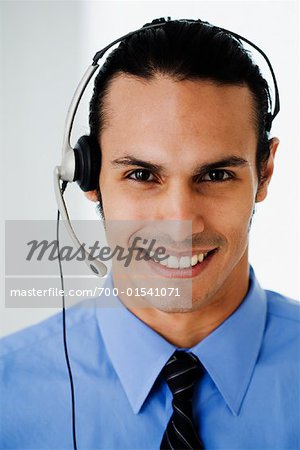 Businessman Wearing Headset