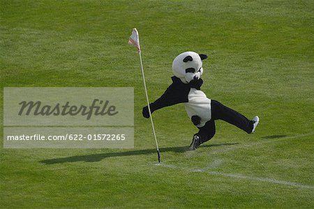 Panda Playing Football