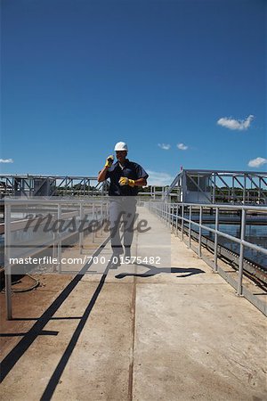 Worker Running Outdoors