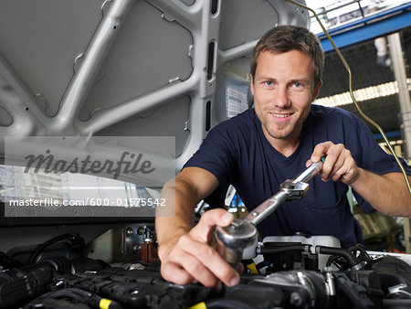 Man Working on Car