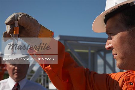 Worker Holding Test Tube