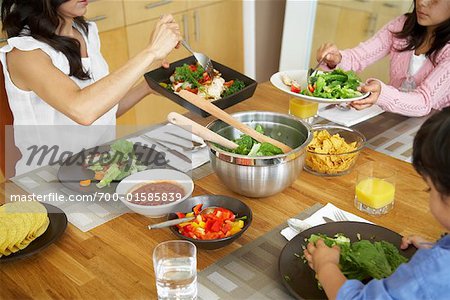 Family Having Meal at Home