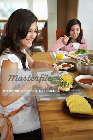 Family Having Meal at Home