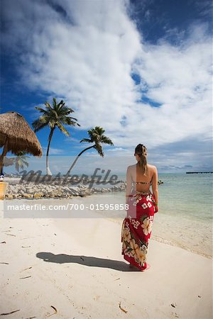 Woman on Uvero Beach, Costa Maya, Mexico