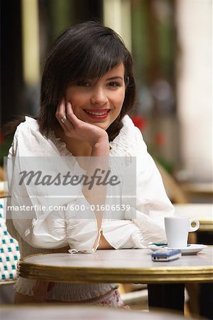 Portrait of Woman at Cafe