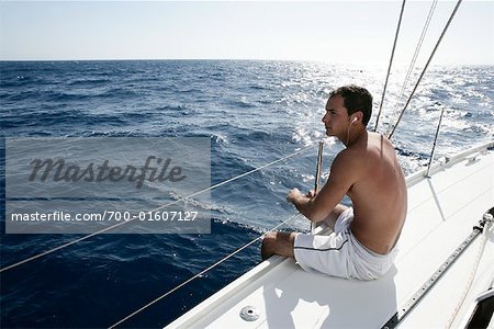 Man on Sailboat, Dodecanese, Greece