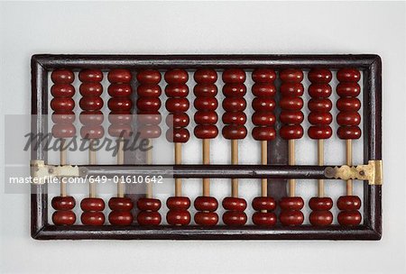 Abacus sitting on a tabletop.