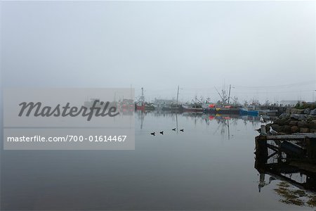 Bateaux de pêche dans Harbour de Clark's, Cape Sable Island, Nova Scotia, Canada