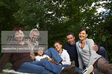 Portrait of Family Outdoors