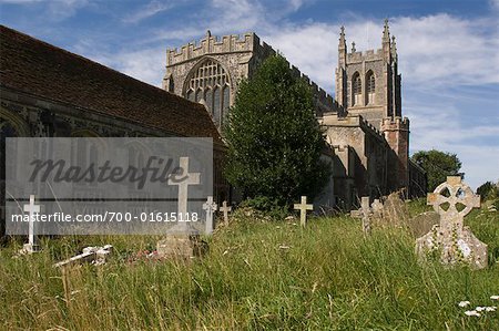 Cimetière et le monastère, la paroisse Long Melford, Suffolk, Angleterre