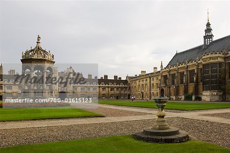 Cour du Trinity College, universités de Cambridge, Angleterre