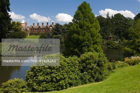 Pond with Palace in Background, Sandringham, Norfolk, England