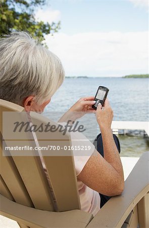 Woman at the Cottage, Reading Text Message