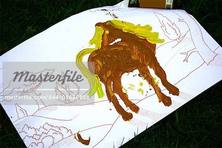 Watercolor drawing of horse