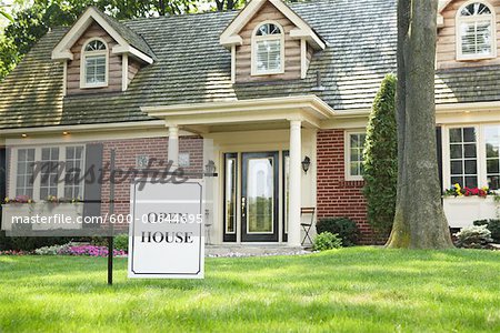 Open House Sign in Front of Home