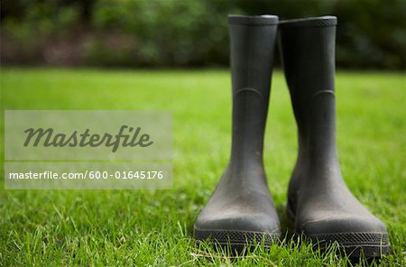 Rubber Boots on Lawn