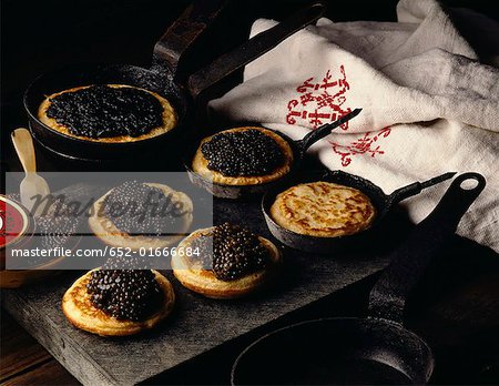 Blinis with caviar