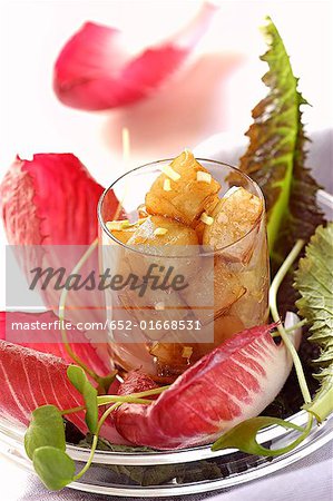 laitue rouge et topinambour salade au vinaigre balsamique