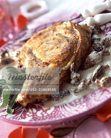 Veal chop with morels