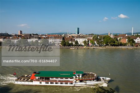 Boot am Rhein, Basel, Schweiz
