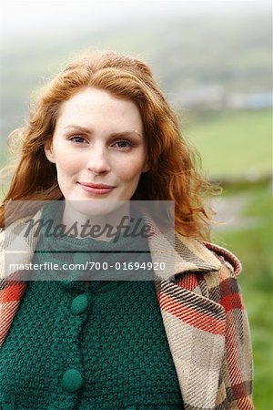 Portrait de femme en campagne, Irlande